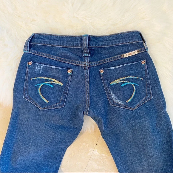 Frankie B. Like New Dark Denim Studs Jeans Y2K Vintage Pristine Size 2 XS - Picture 5 of 10